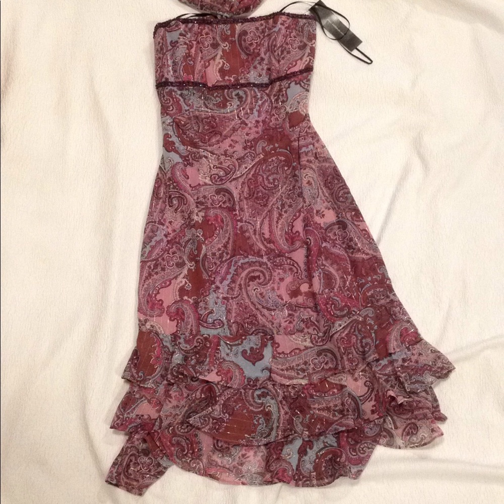 ABC by Allen Schwartz Pink Strapless Midi Dress